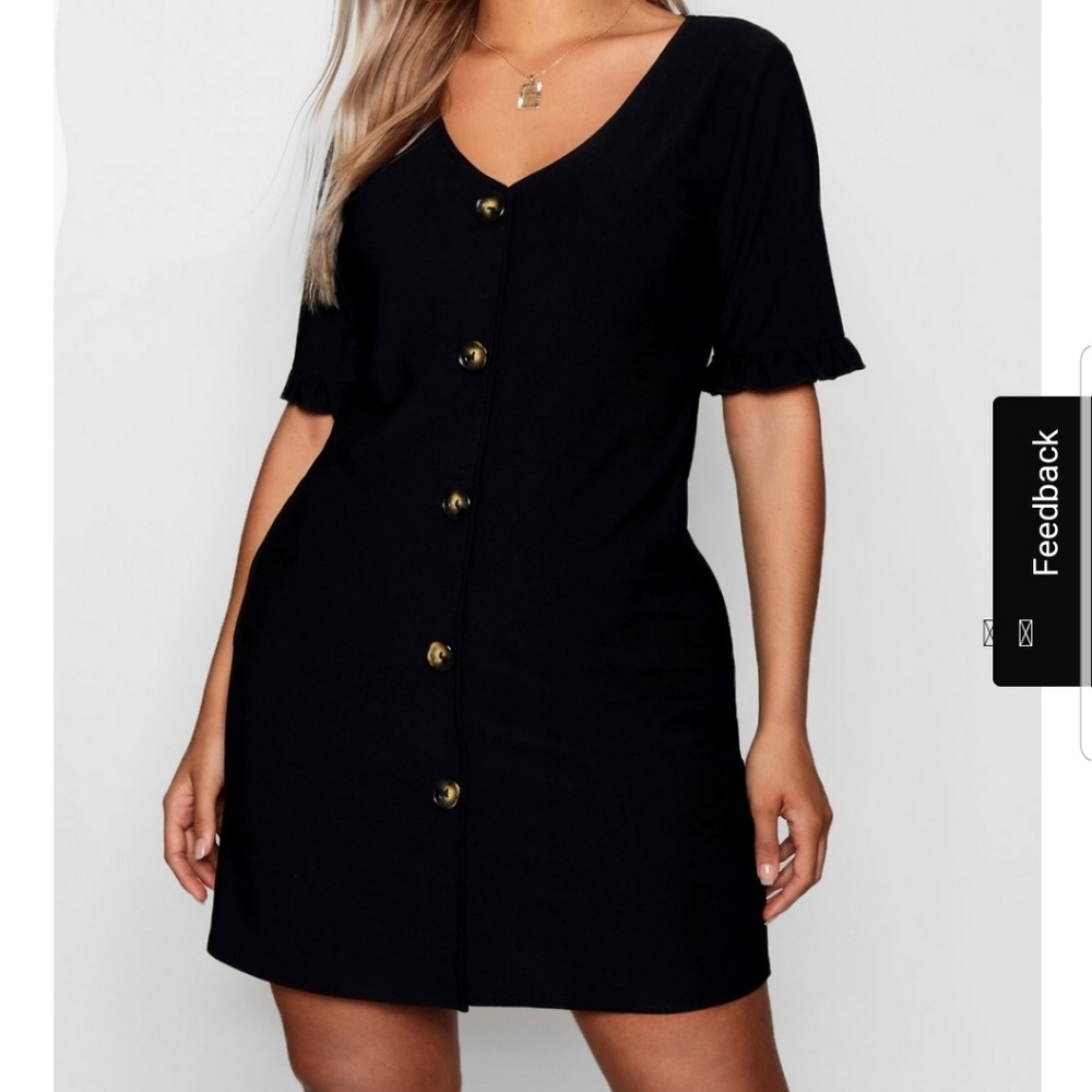 NWT Boohoo Curve Short casual shirt dress